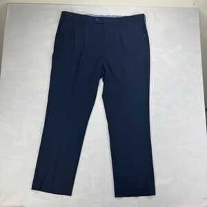 Roundtree & Yorke Dress Pants Men's 40x30 Navy Travelsmart Formal Straight Leg